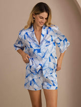 [Hoja de Hielo] SilkSilky-ES Short Sleeve Notch Collar Pijamas de mujer 003