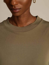 [Oliva Quemada] SilkSilky-ES Half Sleeve Crew Neck Camisetas de Mujer 004