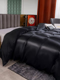 SilkSilky ES 25Momme Seda Pura Duvet Cover Negro 002