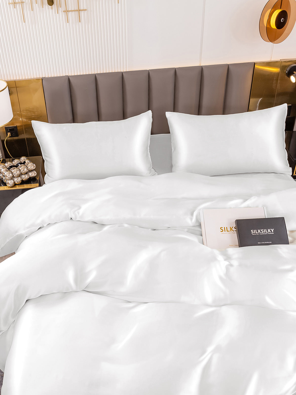 [Blanco] SilkSilky-ES 19Momme Seda Pura Bedding Set 004