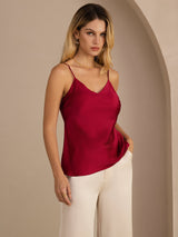 [Vino] SilkSilky-ES Spaghetti Strap V Neck Top de tirantes 001