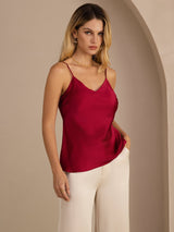 [Vino] SilkSilky-ES Spaghetti Strap V Neck Top de tirantes 001