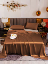 [Café] SilkSilky-ES 19Momme Juego de ropa de cama 002