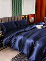 [Azul Oscuro] SilkSilky-ES 25Momme Juego de ropa de cama 006