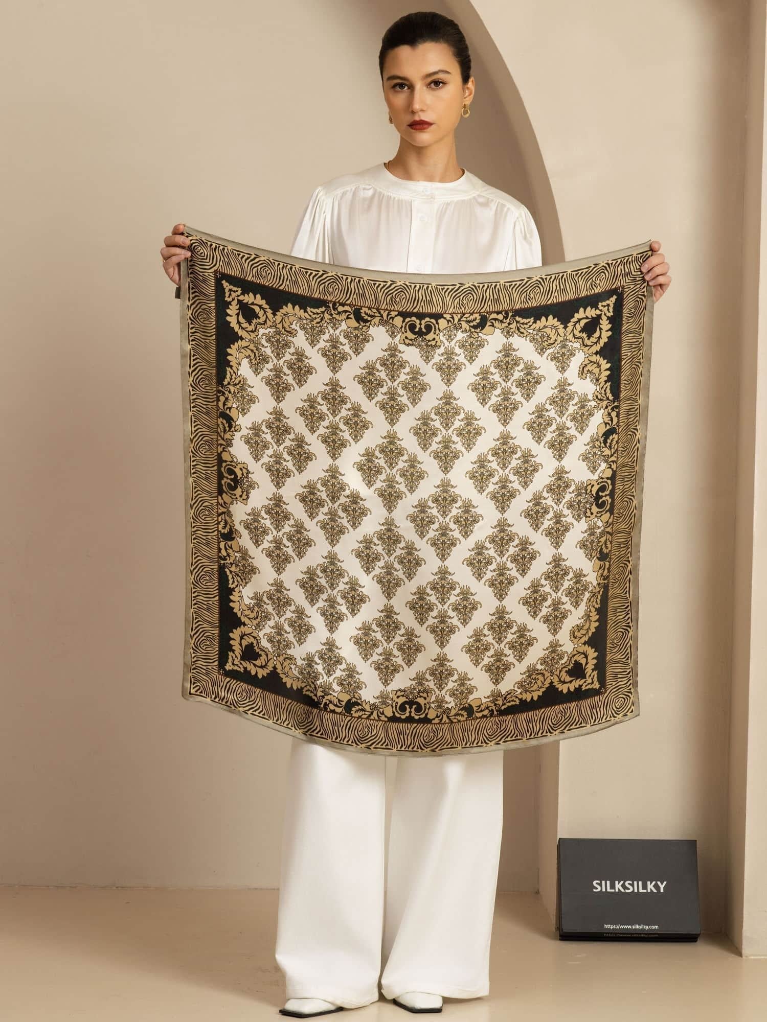 [P109] SilkSilky-ES Pure Silk Scarf 003