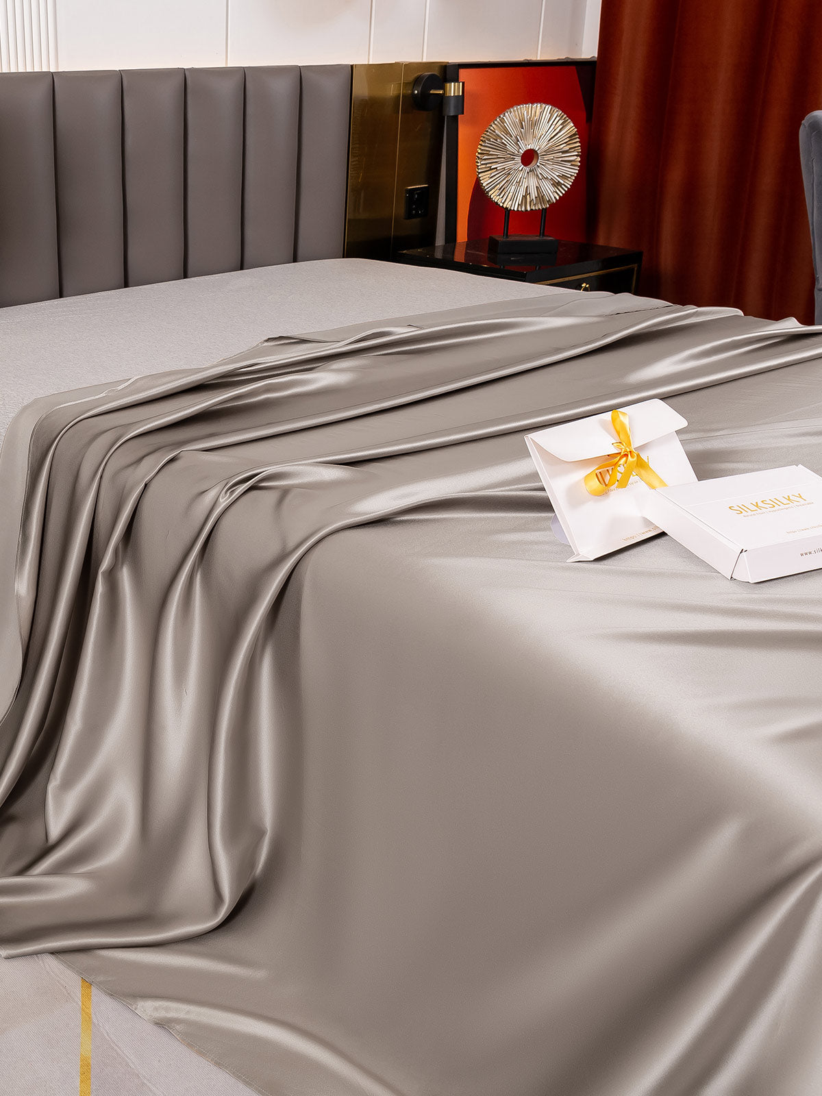 [Gris] SilkSilky-ES 19Momme Seda Pura Sheet 003