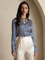 [Raya Marina] SilkSilky-ES Long Sleeve Lapel Collar Blusas de Mujer 004