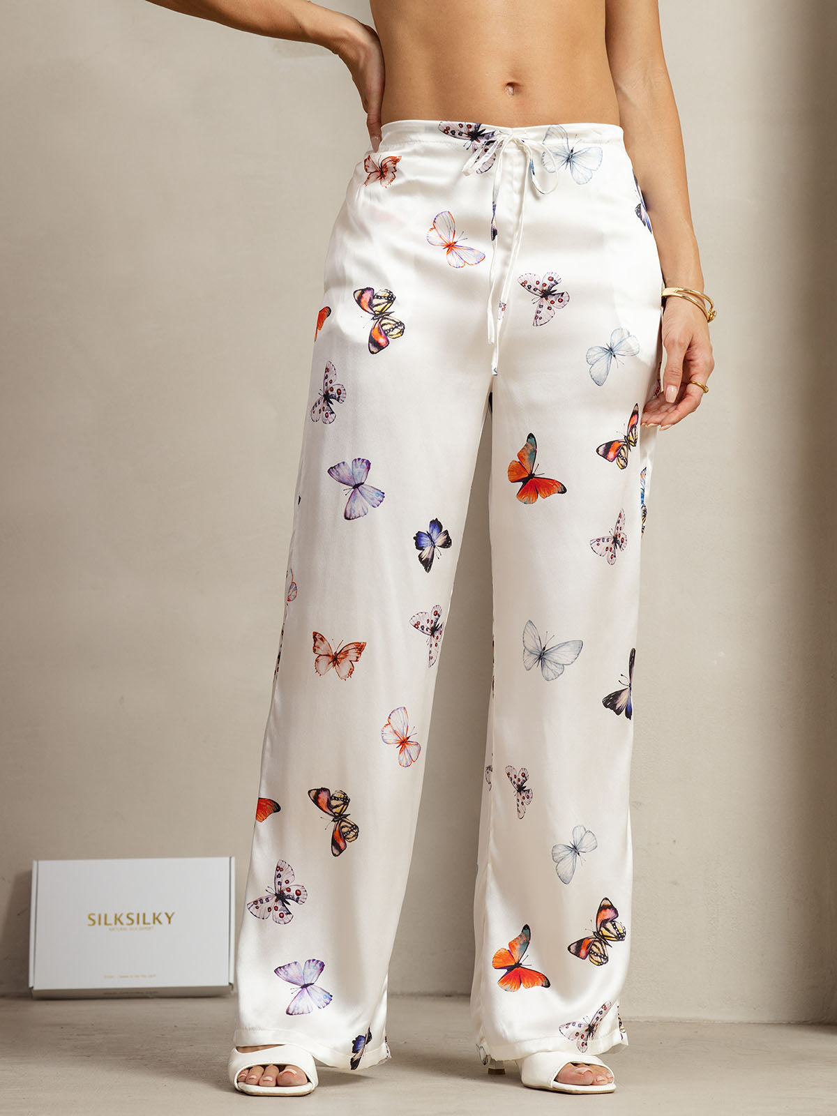[Mariposa Blanca] SilkSilky-ES 19Momme Seda Womens Pants 003