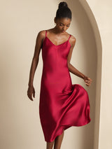 [Vino] SilkSilky-ES Spaghetti Strap V Neck Vestido 007