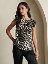 [Leopardo] SilkSilky-ES 19Momme Seda Womens T-Shirt 005