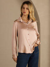 [Toscana] SilkSilky-ES Long Sleeve Lapel Collar Blusas de Mujer 003