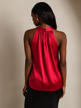 [Vino] SilkSilky-ES Sleeveless Halter Camisetas de Mujer 002