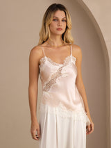 [Rosa] SilkSilky-ES Spaghetti Strap V Neck Top de tirantes 001