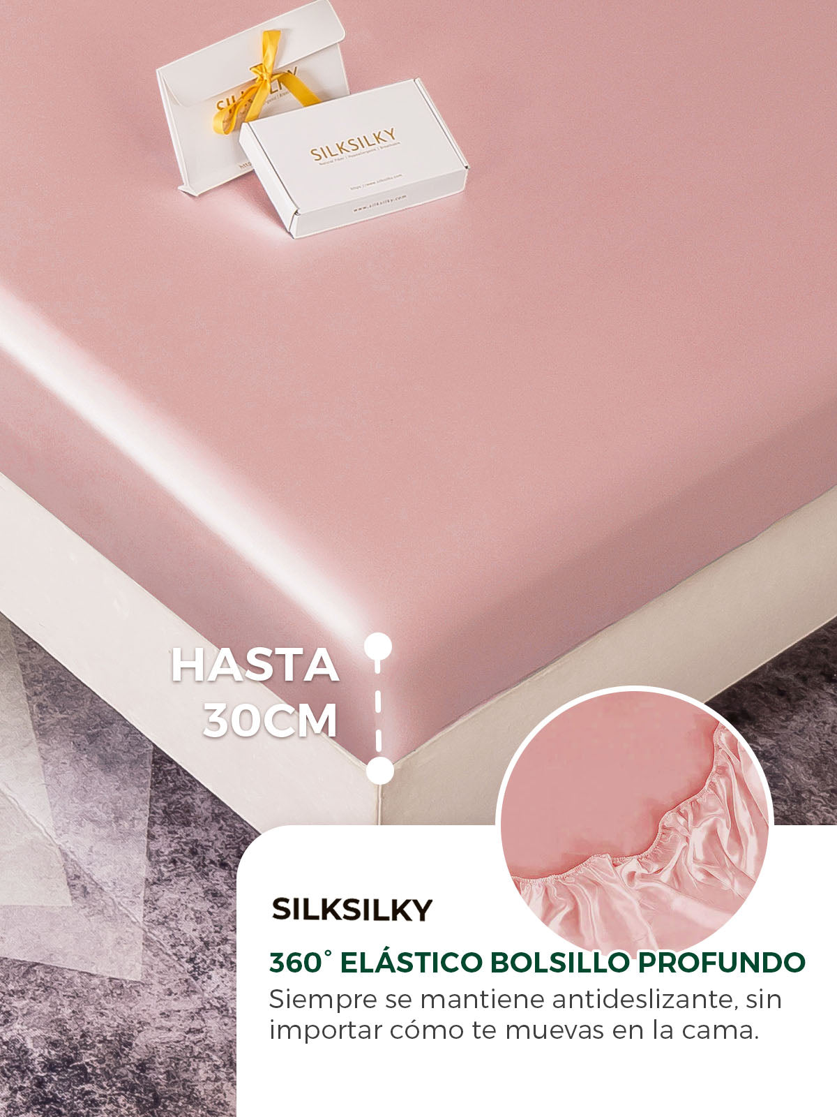 [Malva Pálido] SilkSilky-ES 22Momme Seda Pura Bedding Set 004