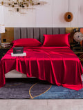 SilkSilky ES 19Momme Seda Pura Bedding Set Vino 002