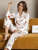 [Mariposa Blanca] SilkSilky-ES Seda Pura Womens Pajamas 003,