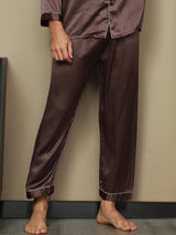 [Café] SilkSilky-ES Seda Pura Mens Sleep Bottoms 003,