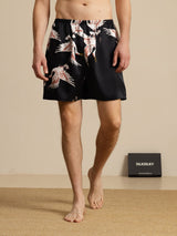 [Negro] SilkSilky-ES 19Momme Mens Sleep Bottoms 003