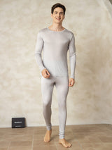 [Plata] SilkSilky-ES Long Sleeve Round Neck Ropa Interior Larga Hombre 004