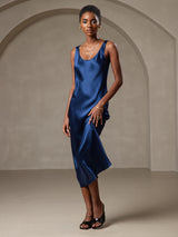 [Azul Oscuro] SilkSilky-ES Sleeveless Vestido 006
