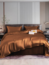 [Café] SilkSilky-ES 22Momme Juego de ropa de cama 001