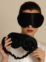 [Negro] SilkSilky-ES 22Momme Antifaces De Dormir 001