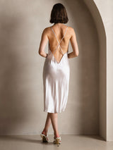 [Beige] SilkSilky-ES Spaghetti Strap Vestido 002