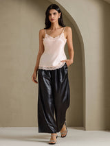[Rosa] SilkSilky-ES V Neck Top de tirantes 007