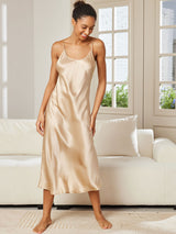 [Champán] SilkSilky-ES Spaghetti Strap V Neck Camisón 003