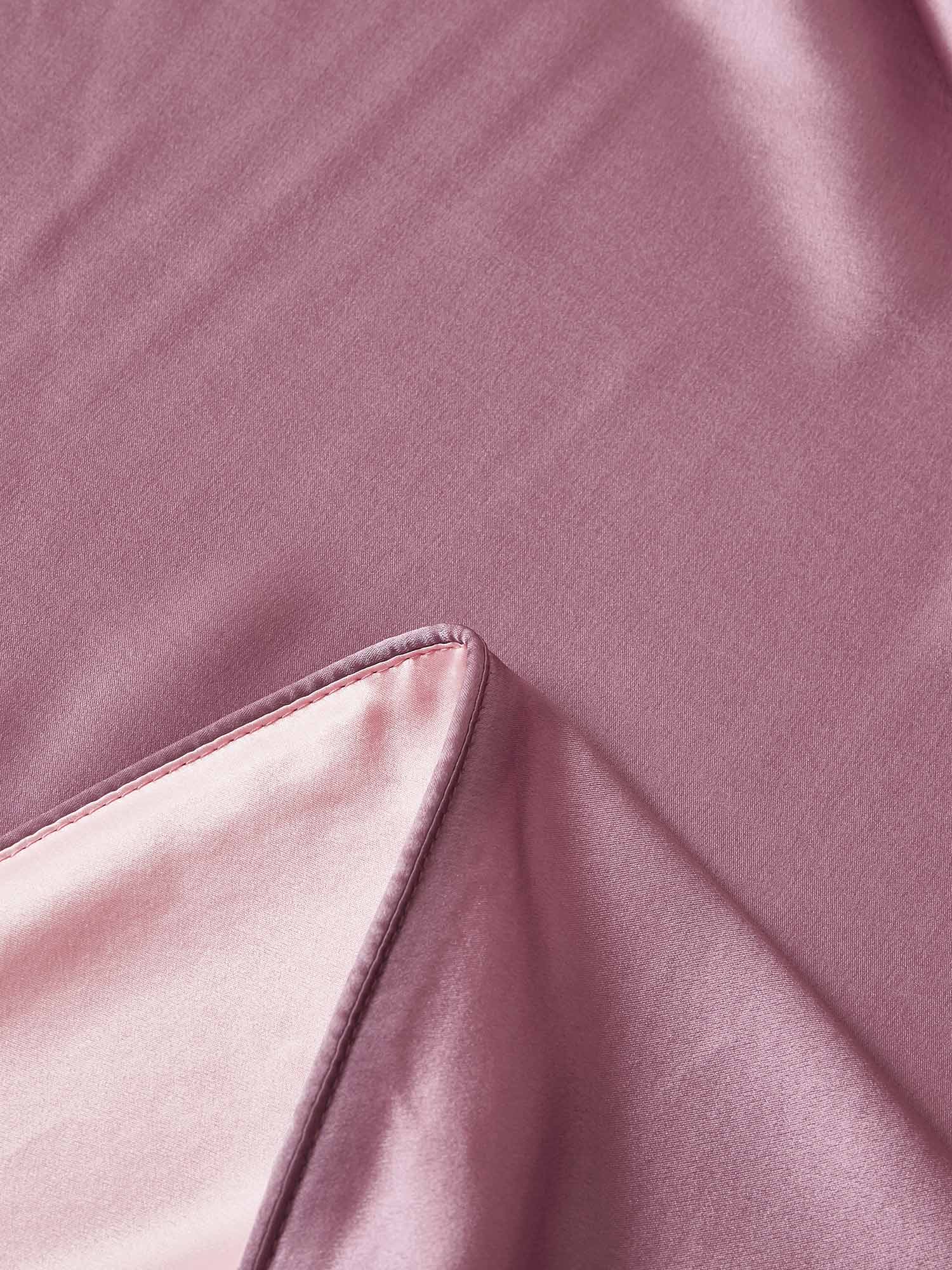 [MalvaPálido+RosaClaro] SilkSilky-ES 25Momme Seda Pura Bedding Set 007,