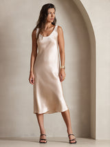 [Champán] SilkSilky-ES Sleeveless Vestido 006