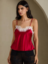 [Vino] SilkSilky-ES Spaghetti Strap V Neck Top de tirantes 001