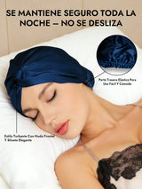 [Azul Oscuro] SilkSilky-ES Gorros De Dormir 006