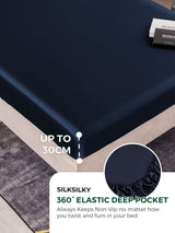 [Azul Oscuro] SilkSilky-ES 19Momme Juego de ropa de cama 004