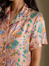 [Fauna Rosa] SilkSilky-ES Short Sleeve Notch Collar Pijamas de mujer 006