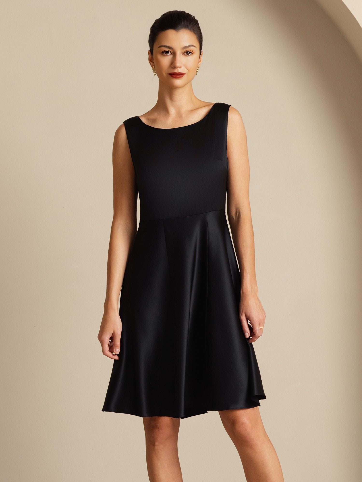 [Negro] SilkSilky-ES 19Momme Dress 007