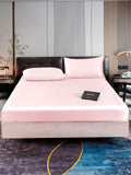 SilkSilky ES 22Momme Seda Pura Bedding Set Rosa 001