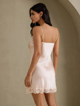 [Rosa] SilkSilky-ES Spaghetti Strap V Neck Camisón 002
