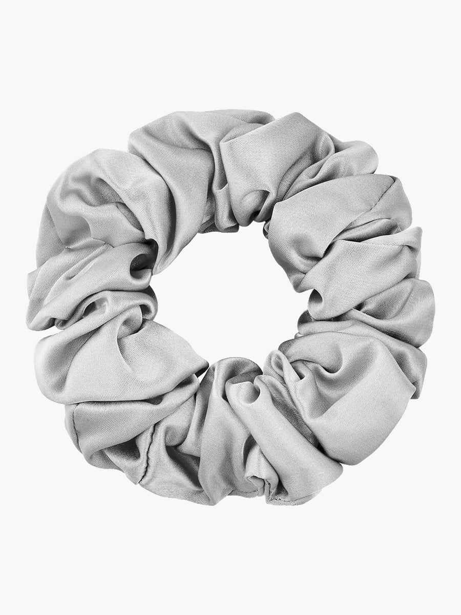 SilkSilky ES 19Momme Seda Pura Scrunchie Plata 004