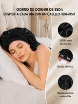 [Negro] SilkSilky-ES Gorros De Dormir 005