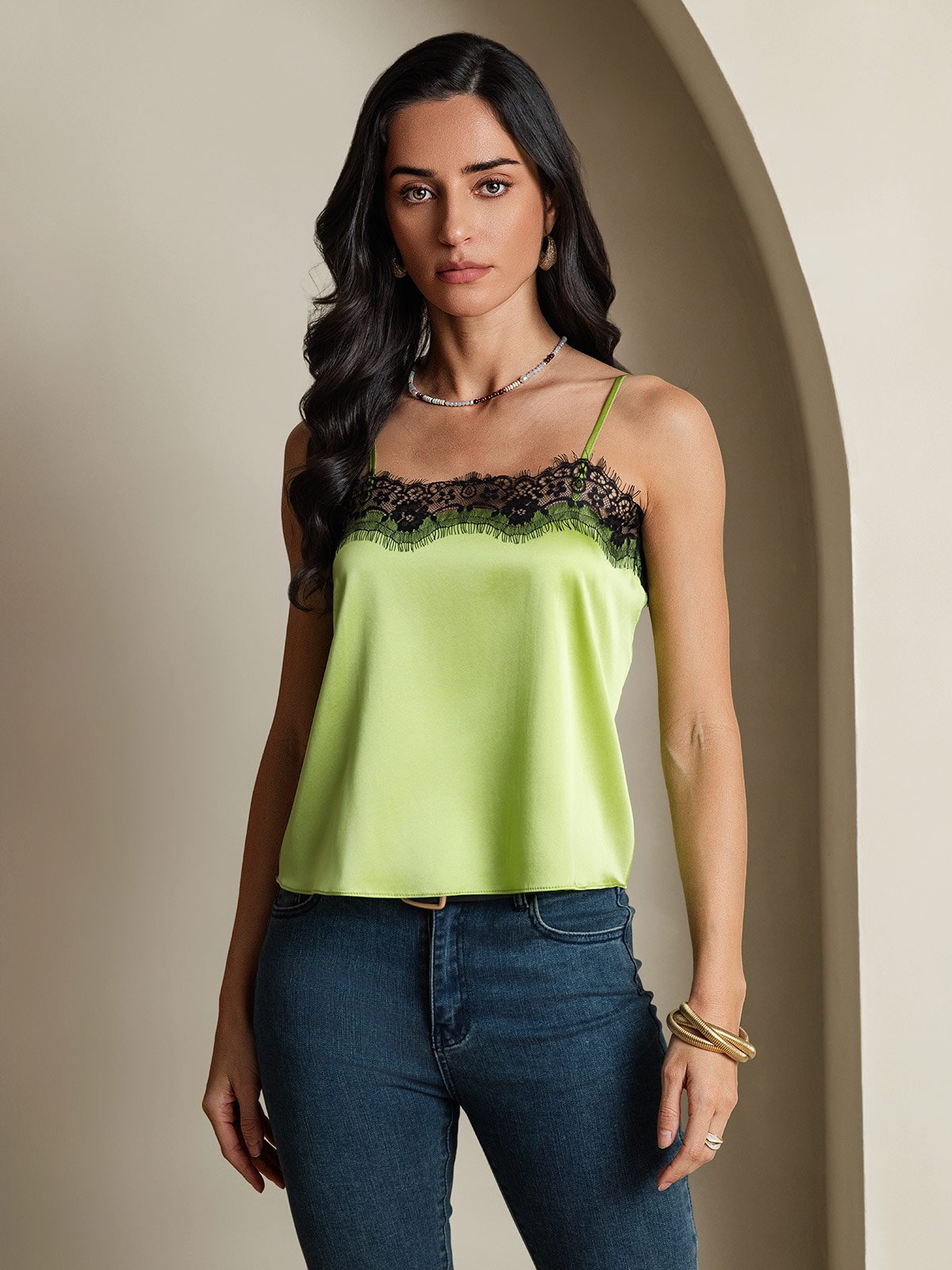 [Menta Verde] SilkSilky-ES 19Momme Seda Camisoles 001
