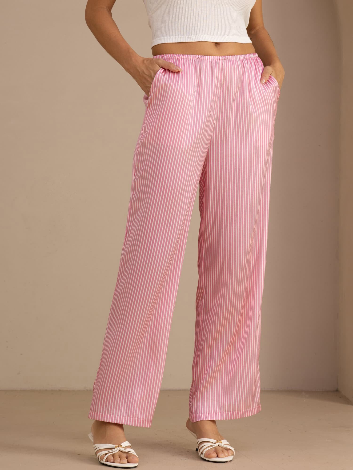 [Raya Diplomática Rosa] SilkSilky-ES Womens Pants 001