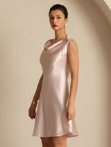 [Rosa] SilkSilky-ES Sleeveless Cowl Neck Vestido 004