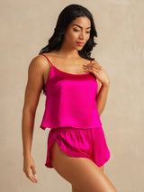 [Rosa Roja] SilkSilky-ES Spaghetti Strap Conjunto de tirantes 003