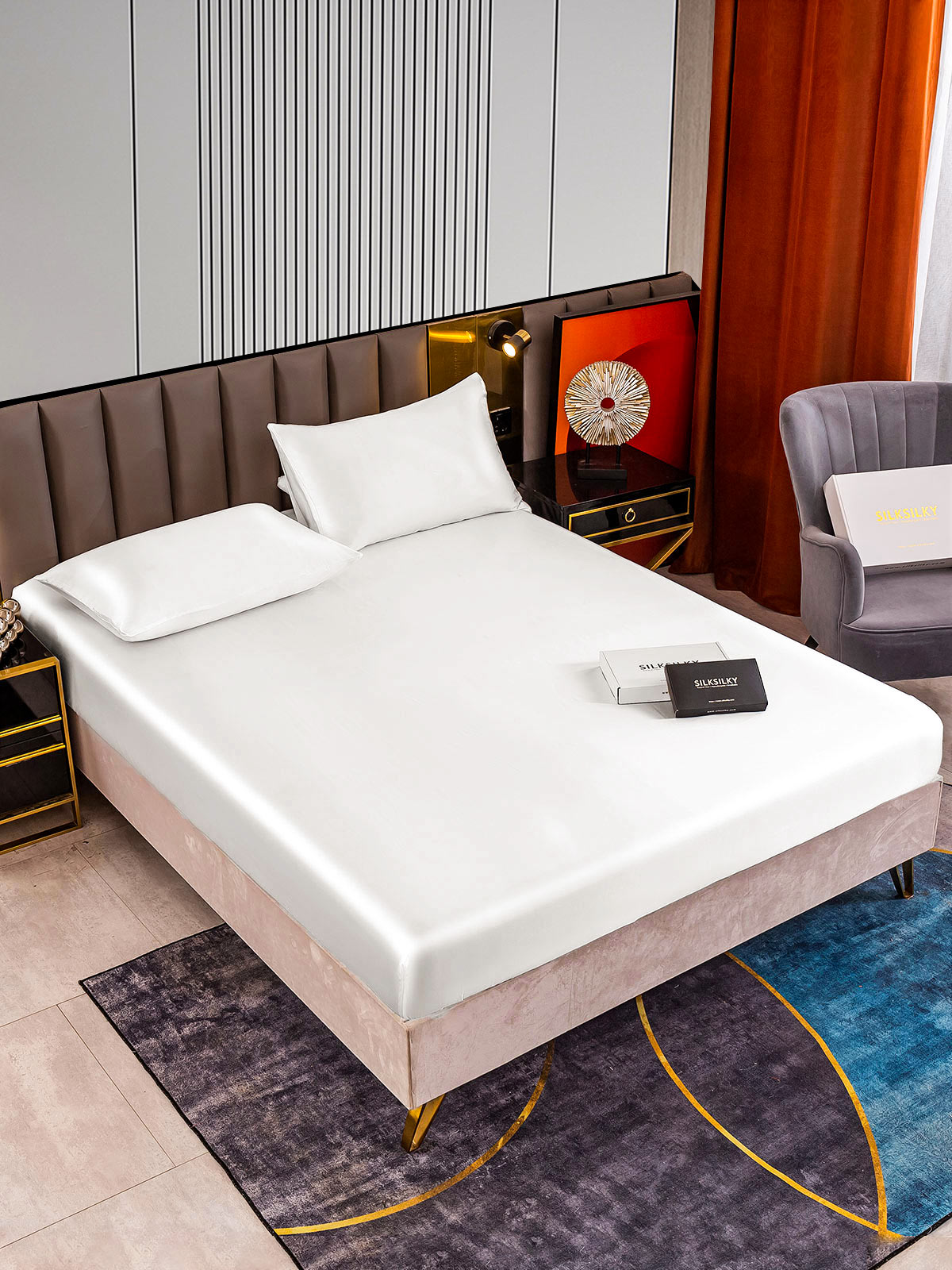 [Blanco] SilkSilky-ES 22Momme Seda Pura Bedding Set 002