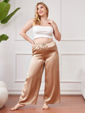 SilkSilky ES Seda Pura Plus Size Womens Pants Champán 001