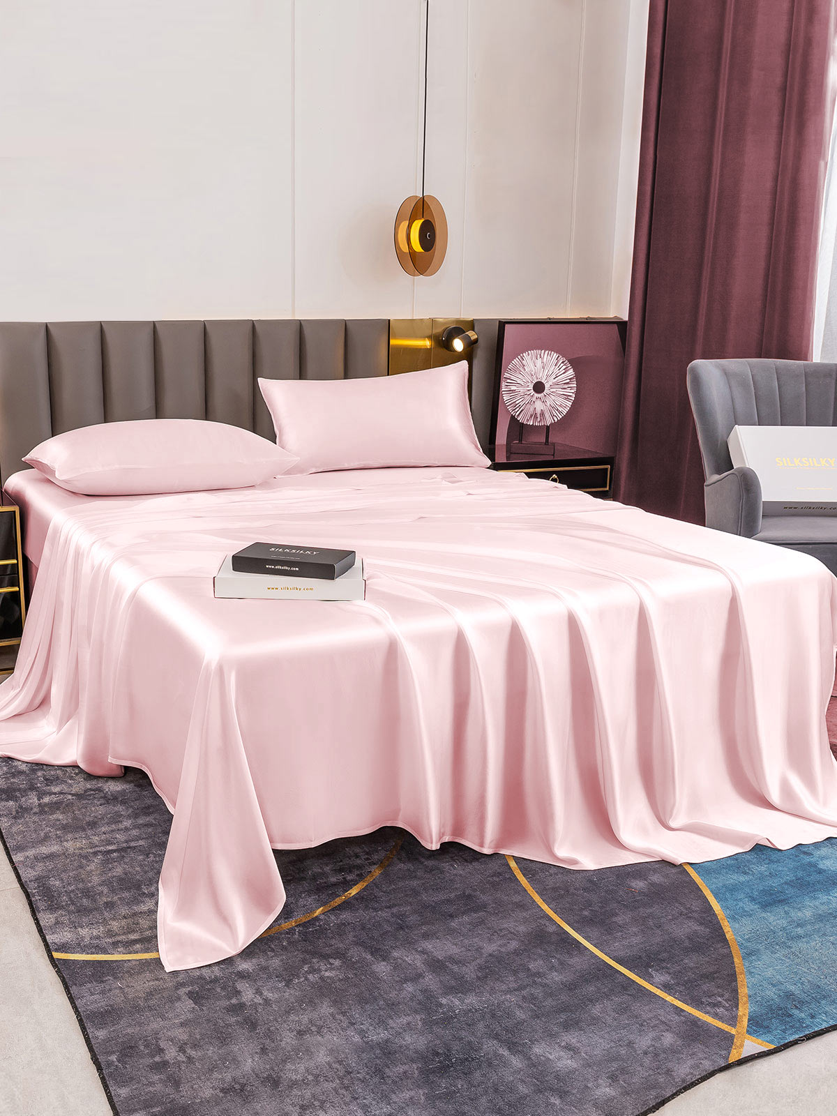 [Rosa] SilkSilky-ES 19Momme Seda Pura Bedding Set 005