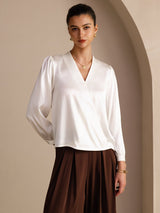 [Blanco] SilkSilky-ES Long Sleeve Blouse 003