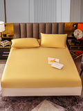 SilkSilky ES 22Momme Seda Pura Bedding Set Champán 001