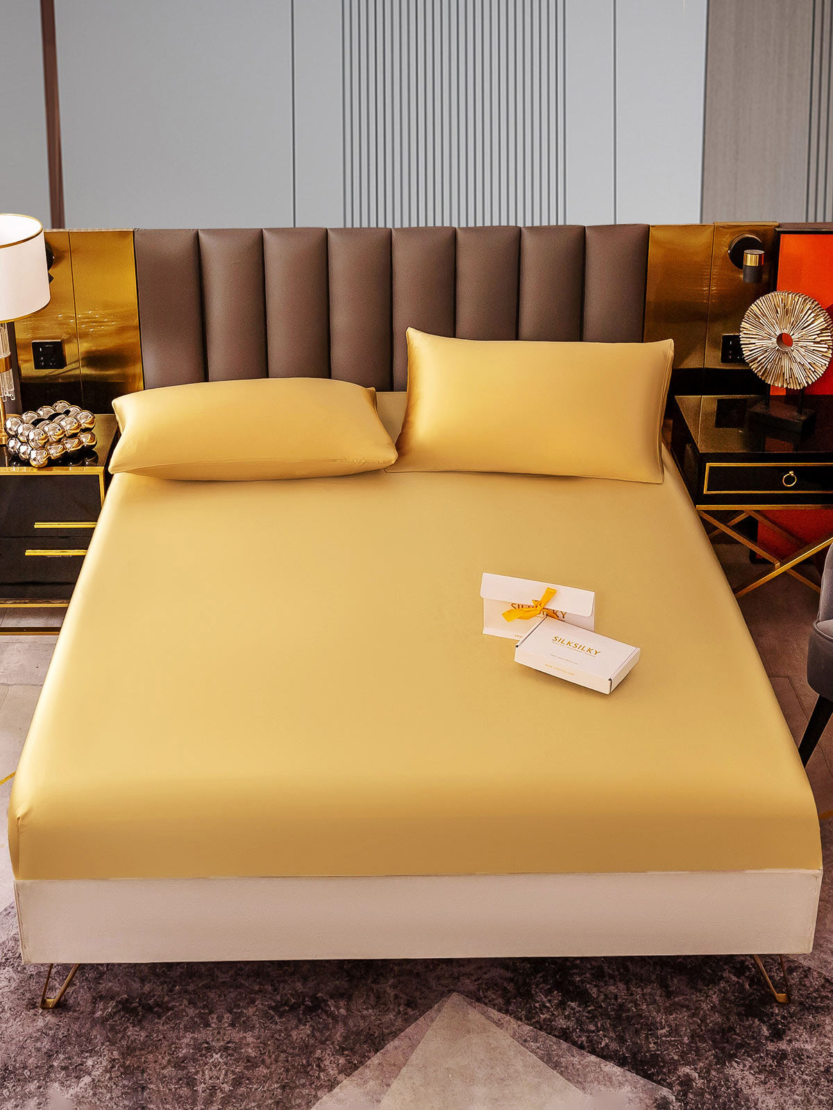 [Champán] SilkSilky-ES 22Momme Seda Pura Bedding Set 001